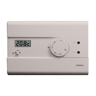 Termostato Ambiente Elettronico Perry Zefiro - Nero, Da Parete, Campo Regolazione 5-30°C, Alimentazione 230V